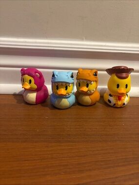 Disney Rubber Duck Set in Pink, Light Blue, Orange, Yellow